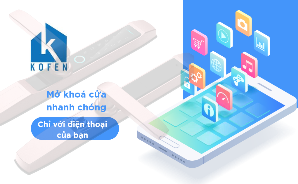 Chức năng mở khóa bằng điện thoại cửa khóa cửa thông minh